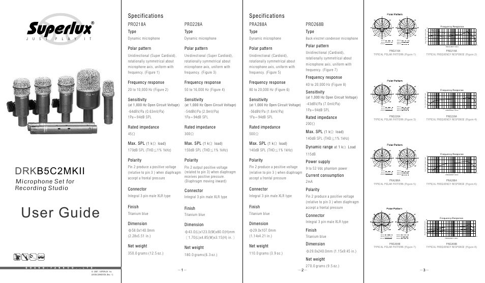 Avlex DRK-B5C2MKII Drum Microphone Kit User Manual | 2 pages