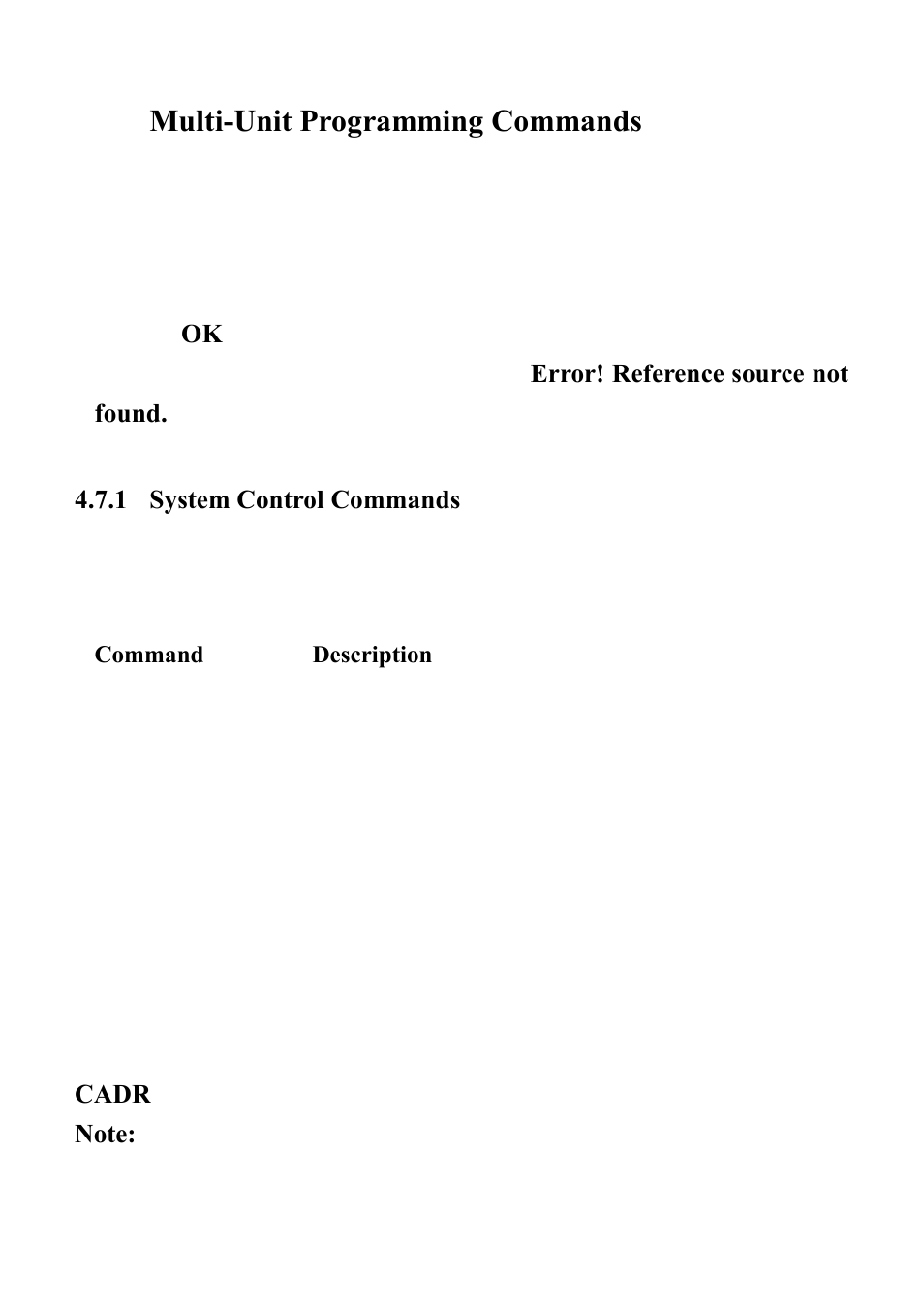 7 multi-unit programming commands, 1 system control commands, Multi-unit programming commands | System control commands | B&K Precision XLN60026 - Manual User Manual | Page 181 / 207