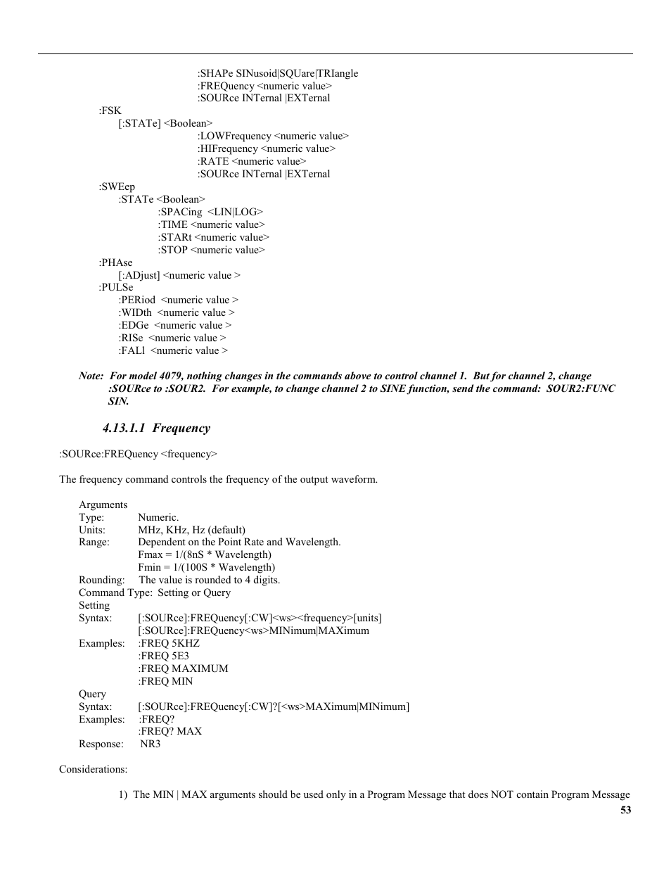 1 frequency | B&K Precision 4079 - Manual User Manual | Page 59 / 106