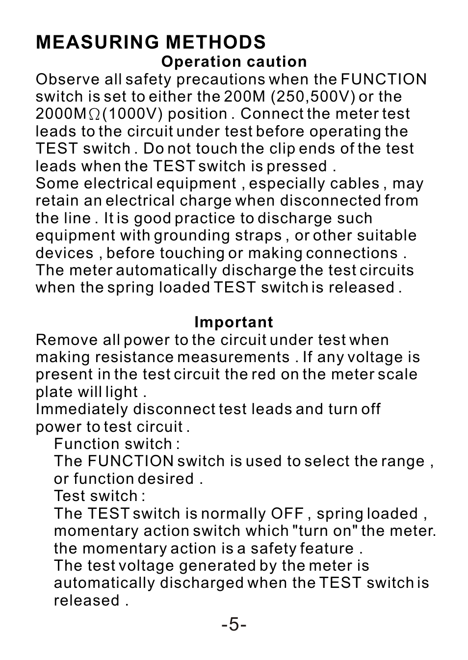 Measuring methods, Features | B&K Precision 308A - Manual User Manual | Page 7 / 15