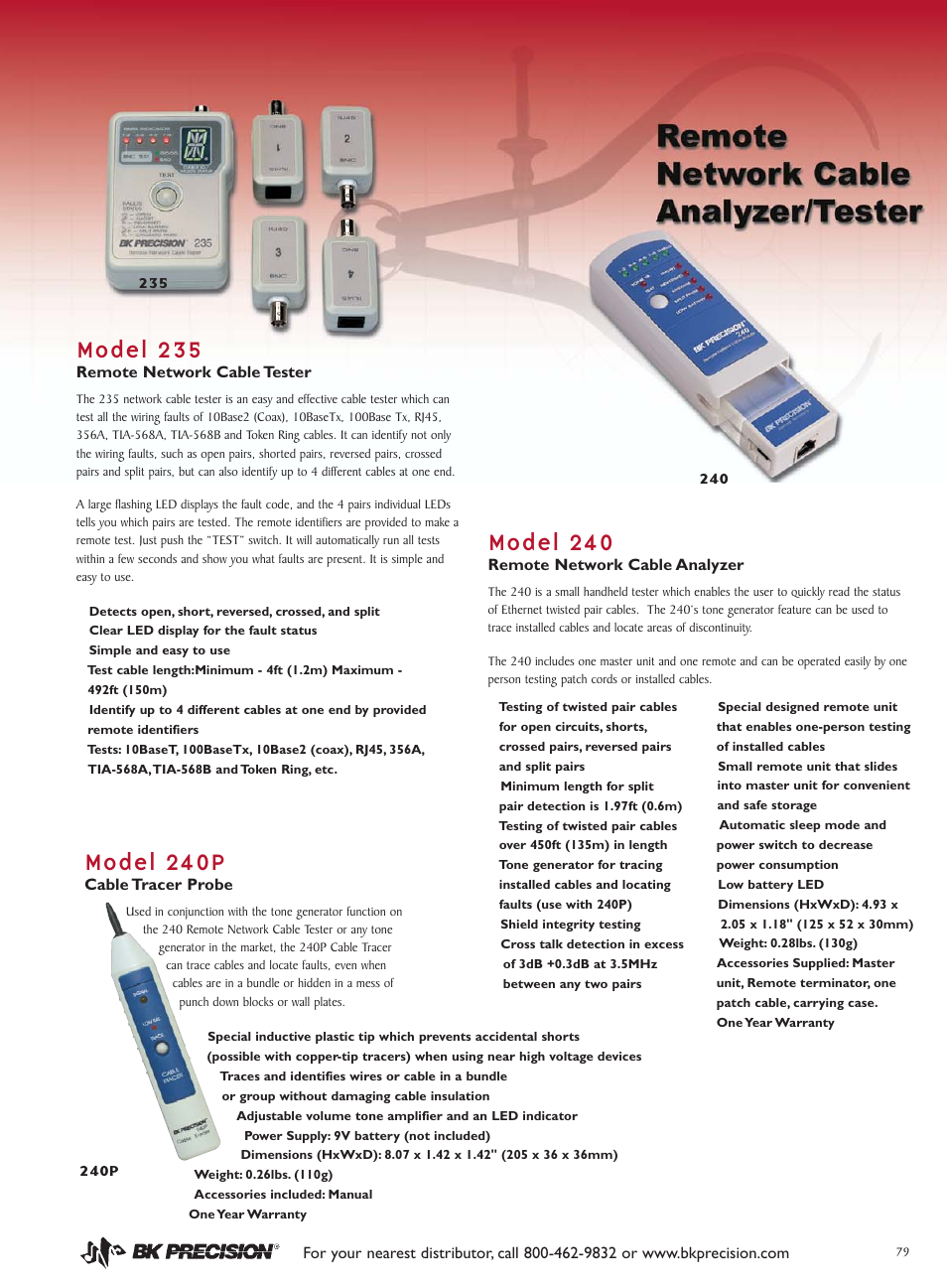 Model 235, Model 240, Model 240p | B&K Precision 240 - Datasheet User Manual | Page 2 / 2