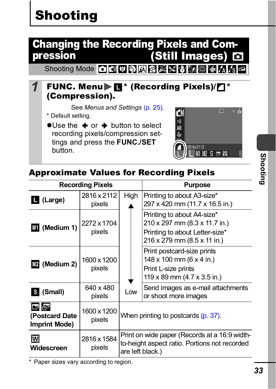 Shooting, Pp. 33, P. 33) | P. 33 | Canon IXUS 60 User Manual | Page 35 / 131