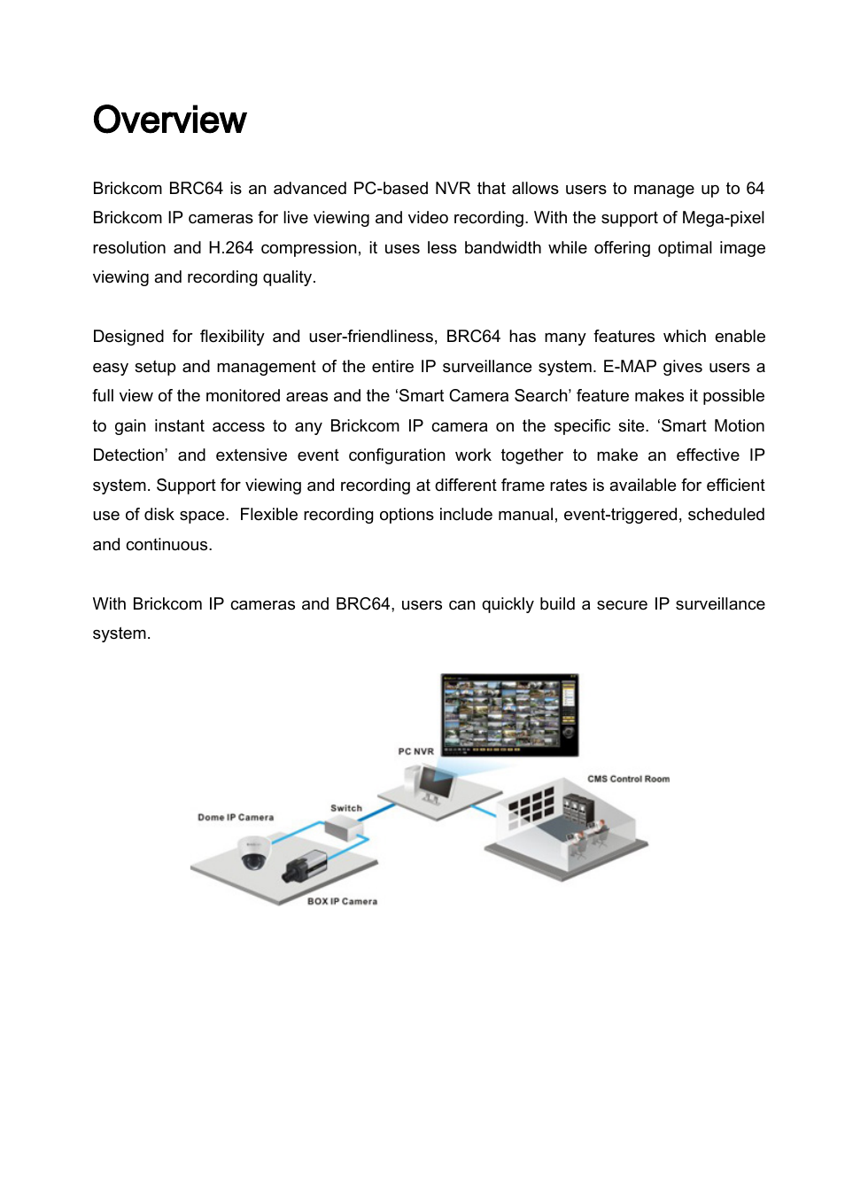 Overview | Brickcom BRC-64 User Manual | Page 5 / 99