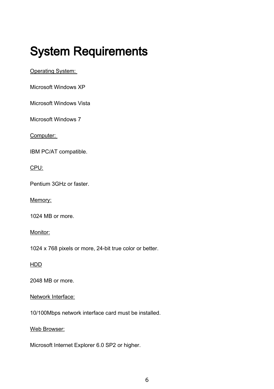 System requirements | Brickcom BRC-64 User Manual | Page 6 / 99