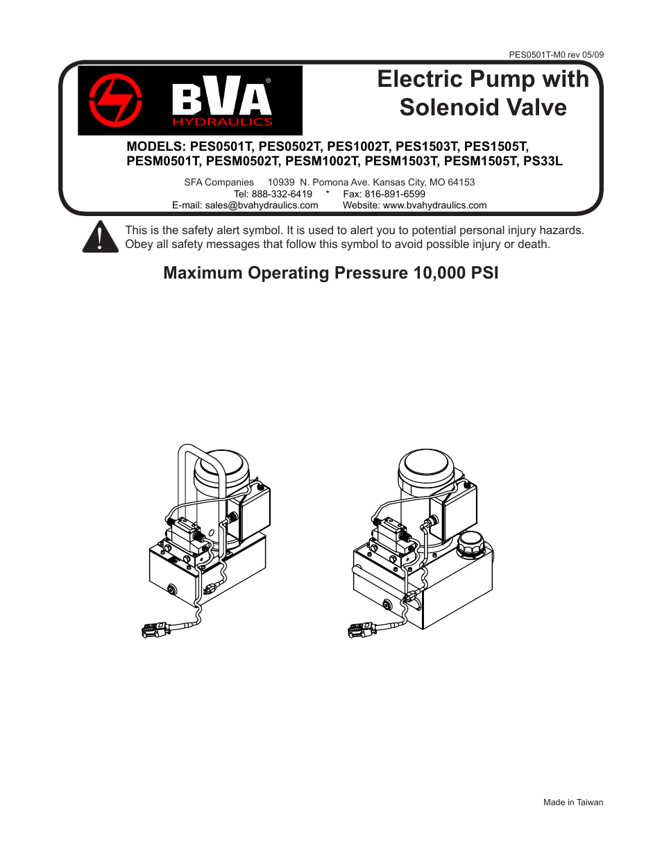 BVA Hydraulics PS33L User Manual | 16 pages