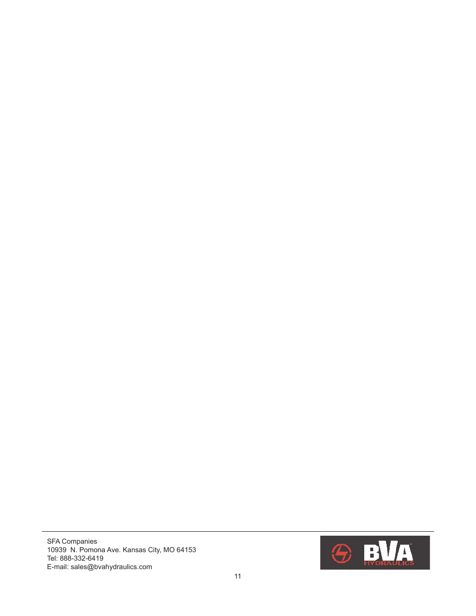BVA Hydraulics PEW0501T, PEW1002T, PEW1503T, PEW1505T, PEW3005T User Manual | Page 11 / 12