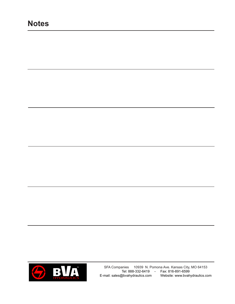 BVA Hydraulics PAR1703, PARD1701, PARD1703, PARM1703 User Manual | Page 11 / 13