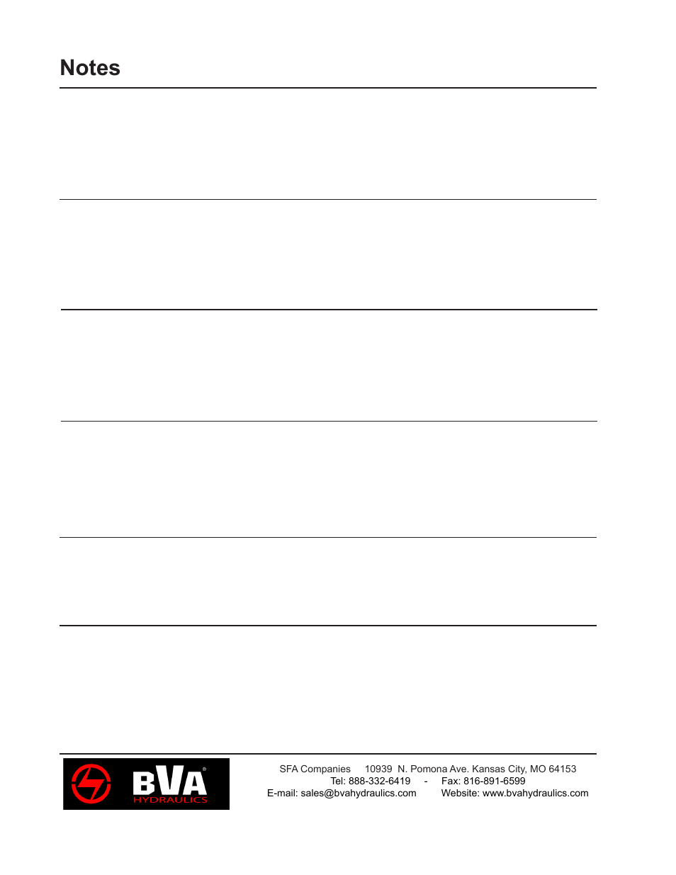 BVA Hydraulics PAR1703, PARD1701, PARD1703, PARM1703 User Manual | Page 12 / 13