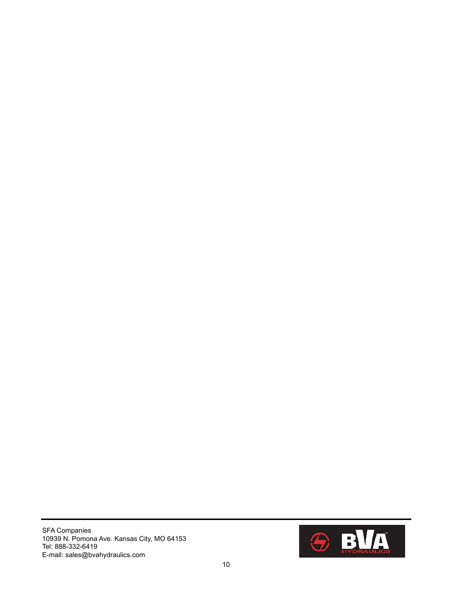 BVA Hydraulics IMP2514, IAP2514, IEP2514, IEPS2514 User Manual | Page 10 / 10