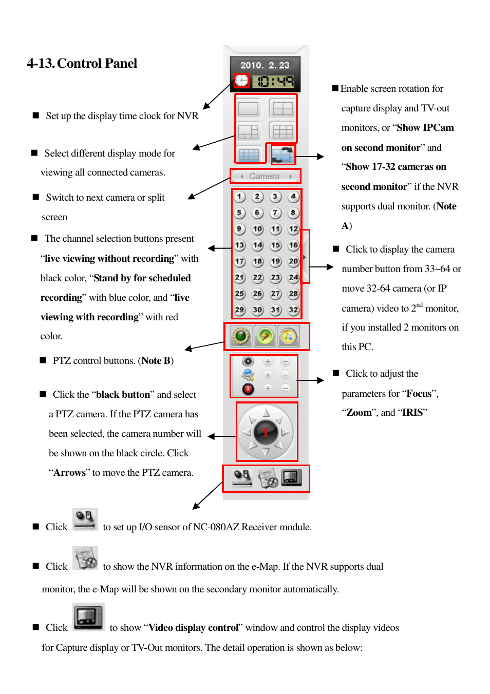 13. control panel | I-View AnyNet-0401Mini Embedded NVR User Manual | Page 106 / 169