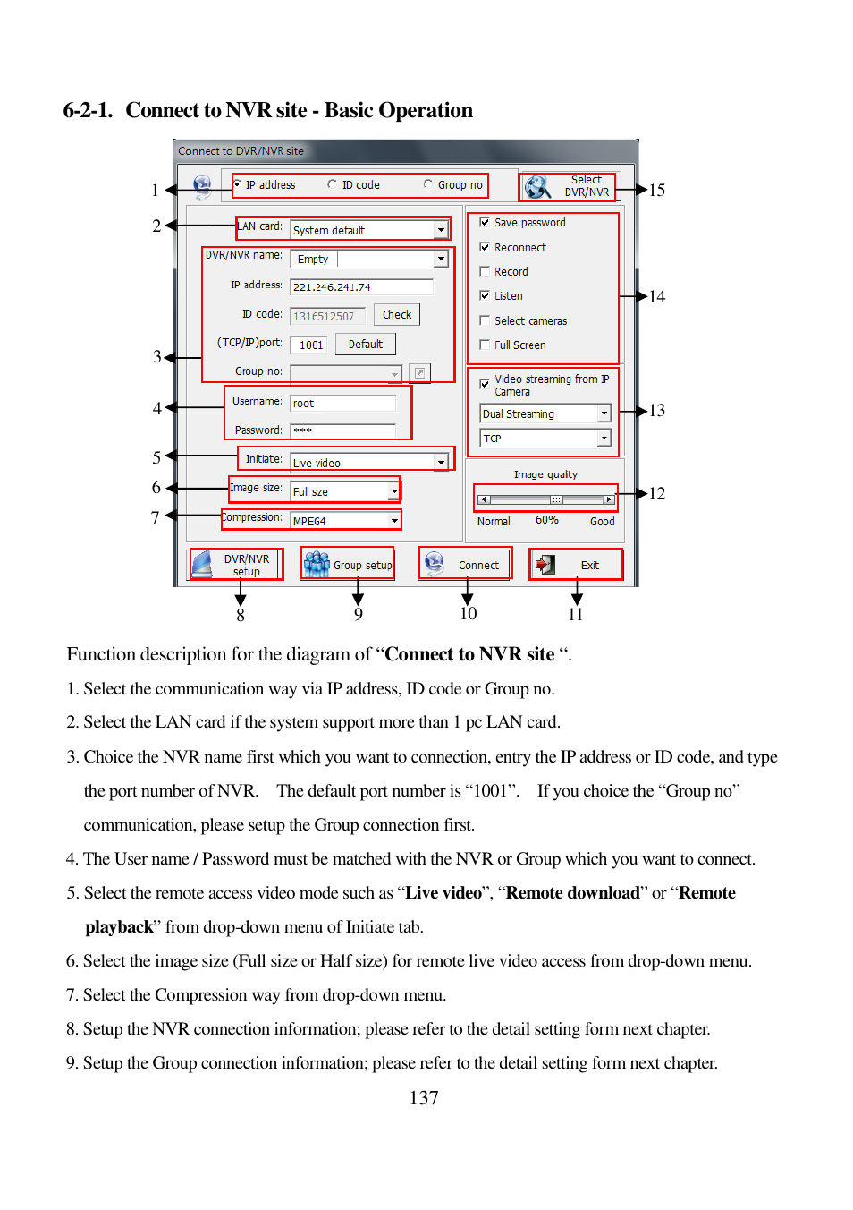 2-1. connect to nvr site - basic operation | I-View AnyNet-0401Mini Embedded NVR User Manual | Page 137 / 169