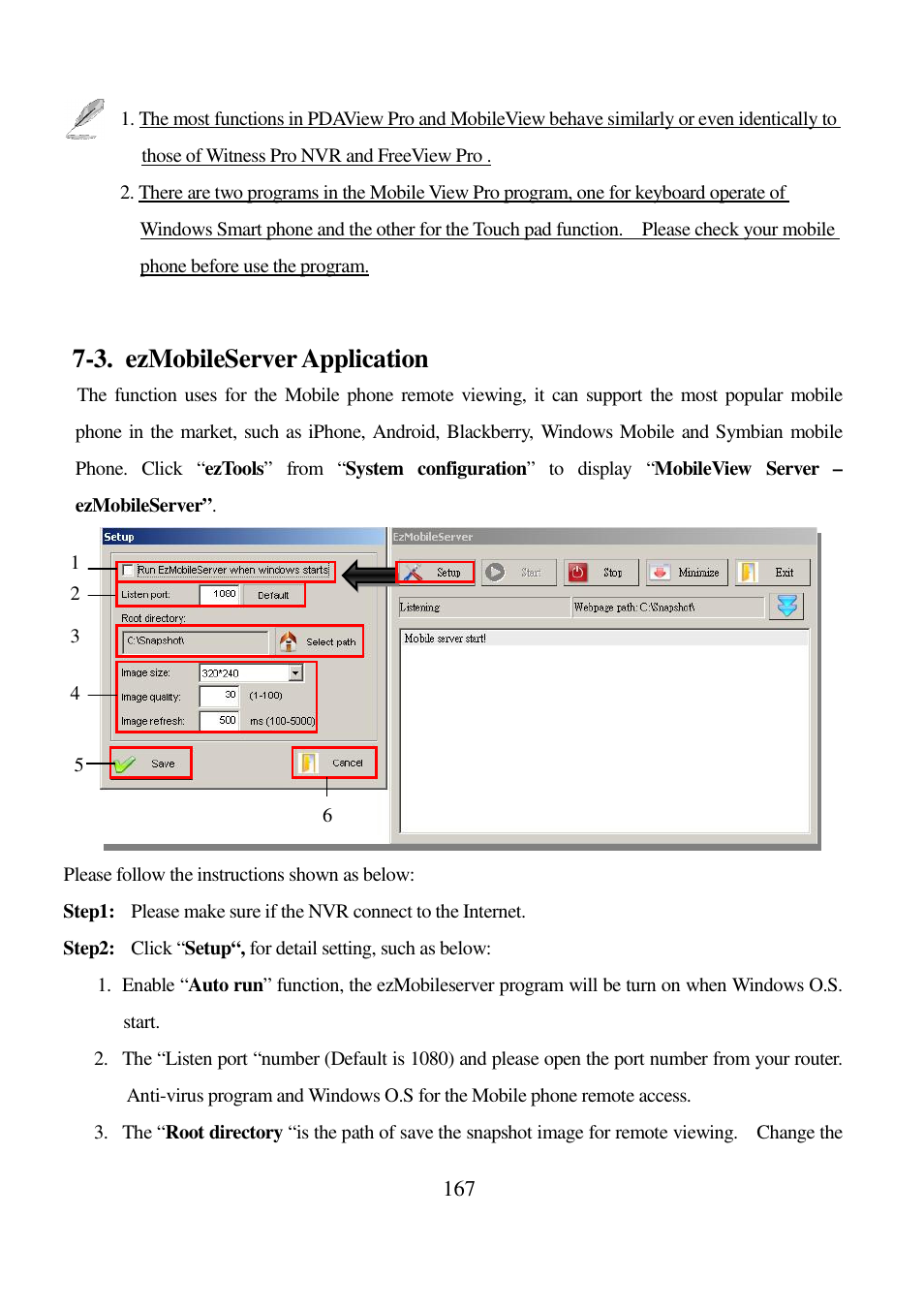 3. ezmobileserver application | I-View AnyNet-0401Mini Embedded NVR User Manual | Page 167 / 169