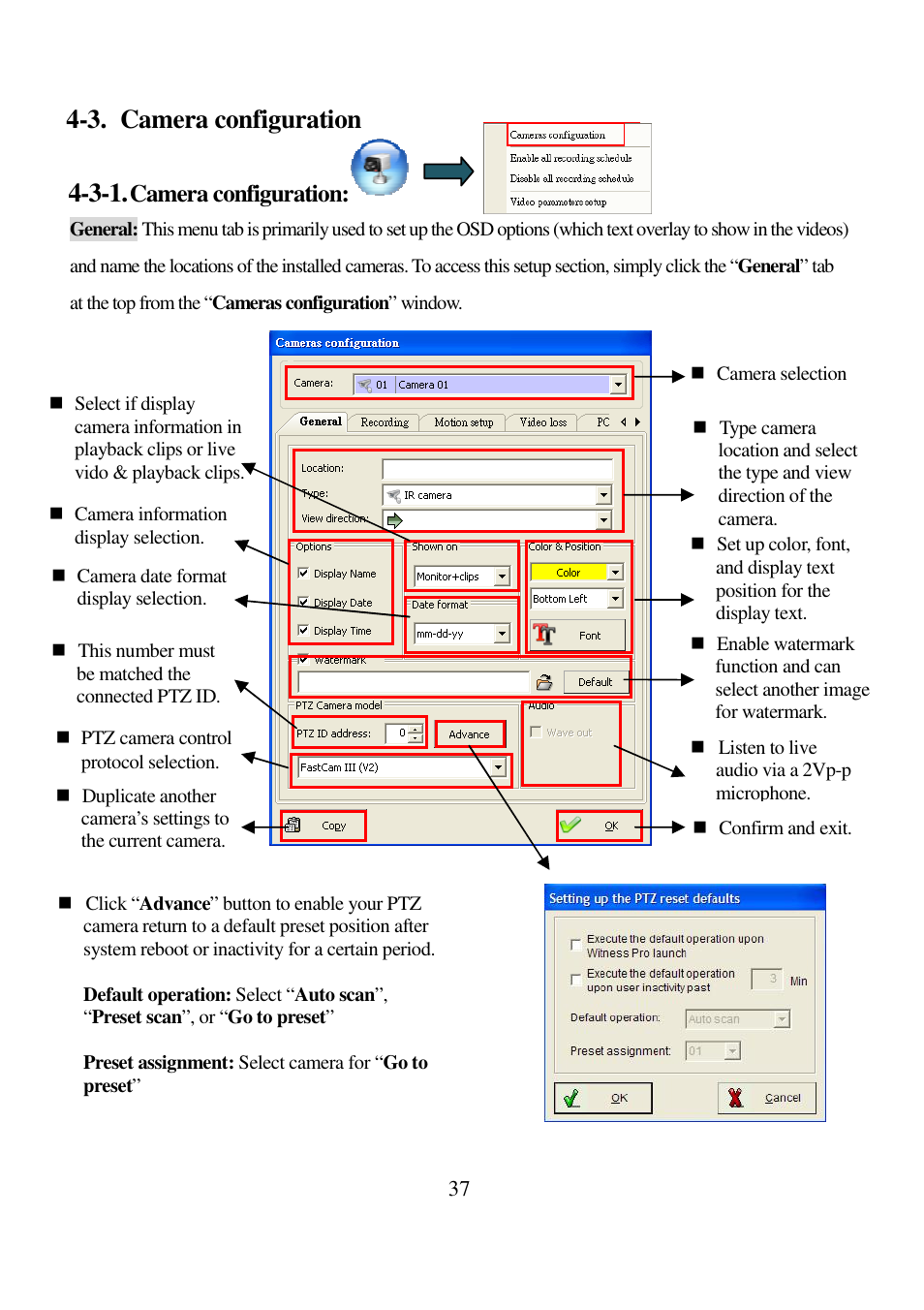 3. camera configuration | I-View AnyNet-0401Mini Embedded NVR User Manual | Page 37 / 169