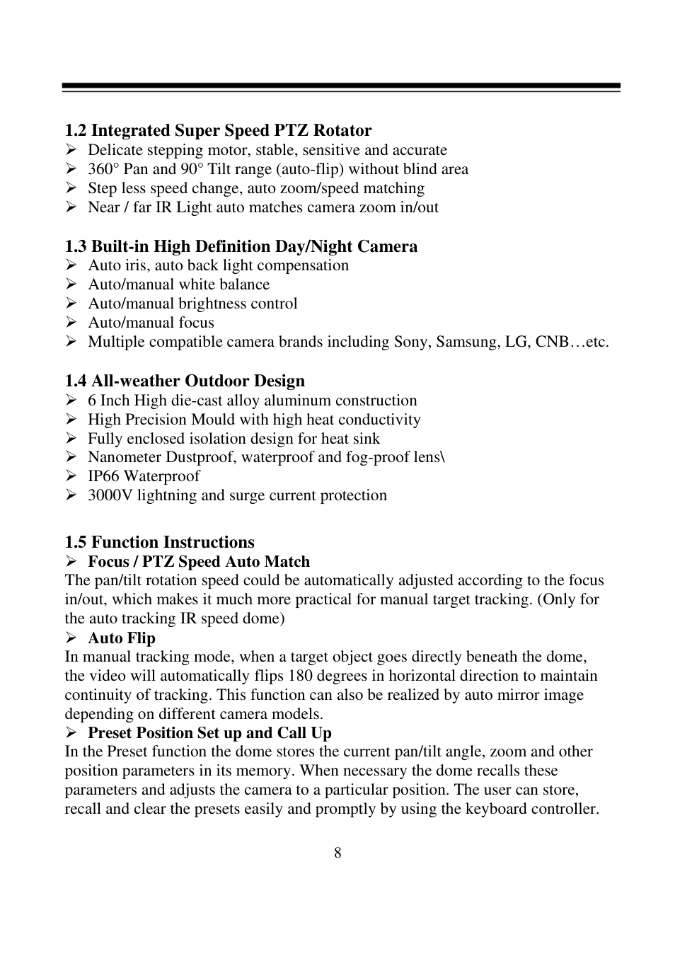 I-View FDMO-2MIP-20XIR IP SpeedDome Network Camera User Manual | Page 9 / 90