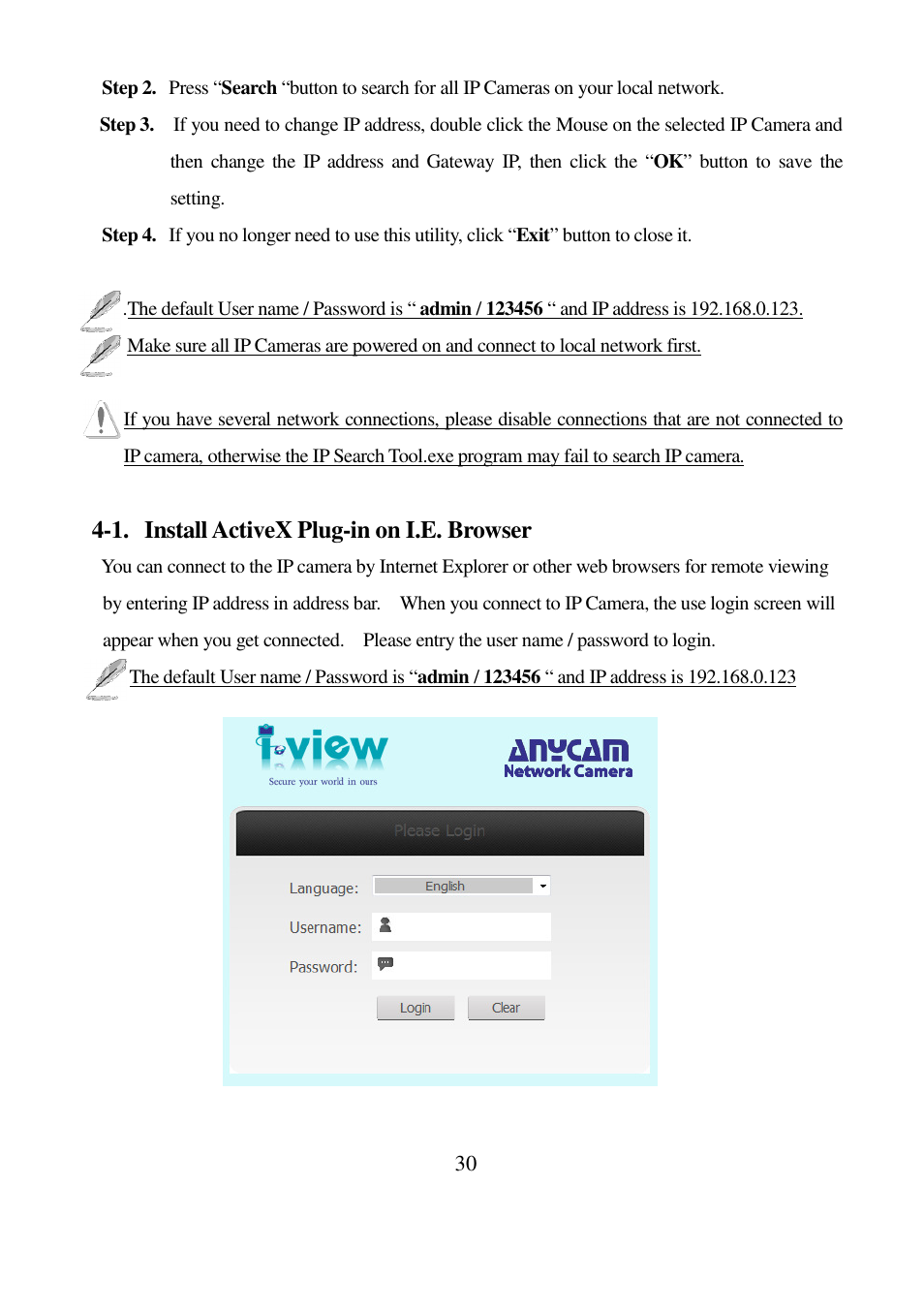 1. install activex plug-in on i.e. browser | I-View EC-5MIPN 5-Megapixels Day/Night Box IP Camera User Manual | Page 30 / 56