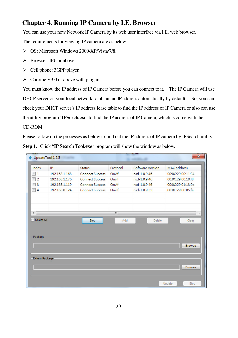 Chapter 4. running ip camera by i.e. browser | I-View IR-5MIPN42 5-Megapixels IR Bullet IP Camera User Manual | Page 29 / 55