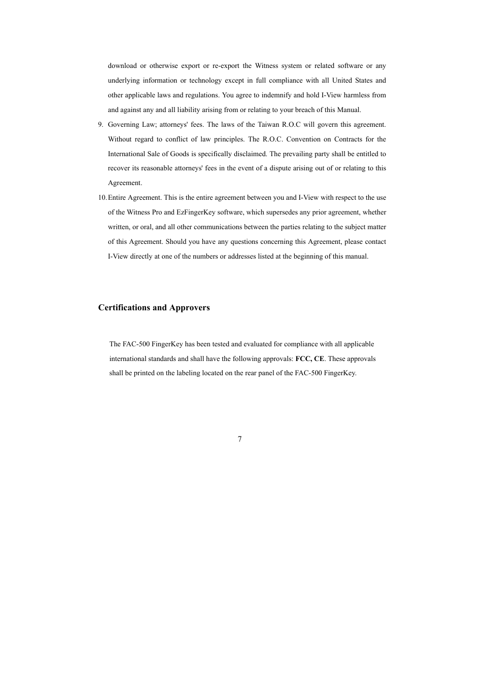 I-View FAC – 500 FingerKey Access Controller DVR User Manual | Page 8 / 103