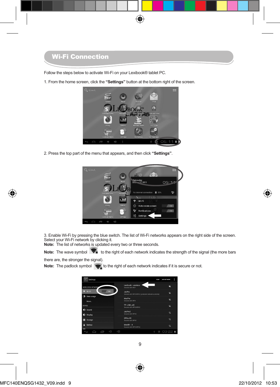 Wi-fi connection | Lexibook MFC140EN User Manual | Page 9 / 22