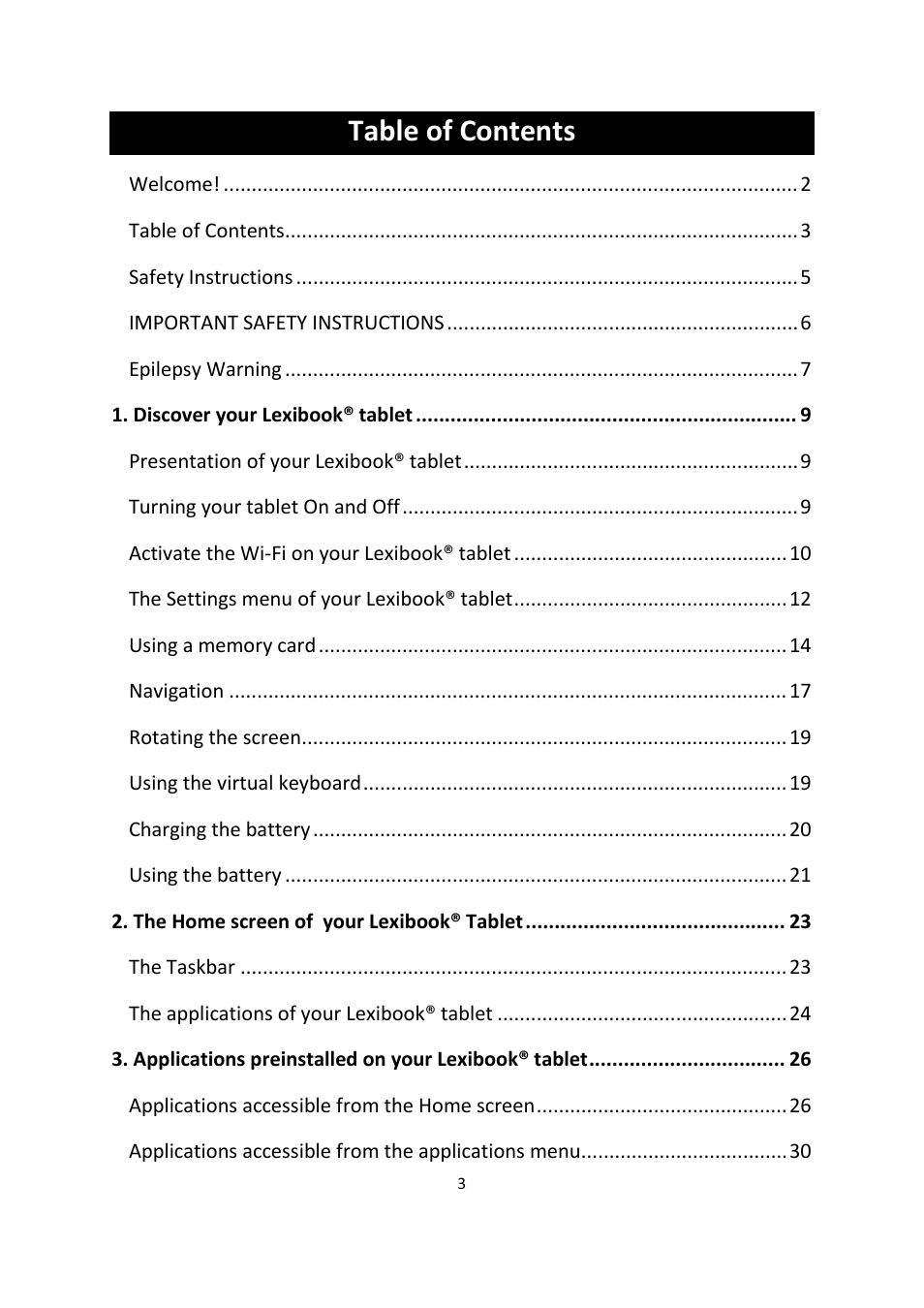 Lexibook MFC155EN User Manual | Page 3 / 54
