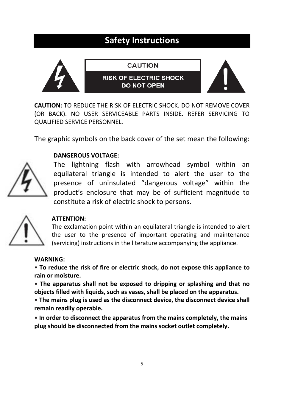 Safety instructions | Lexibook MFC155EN User Manual | Page 5 / 54