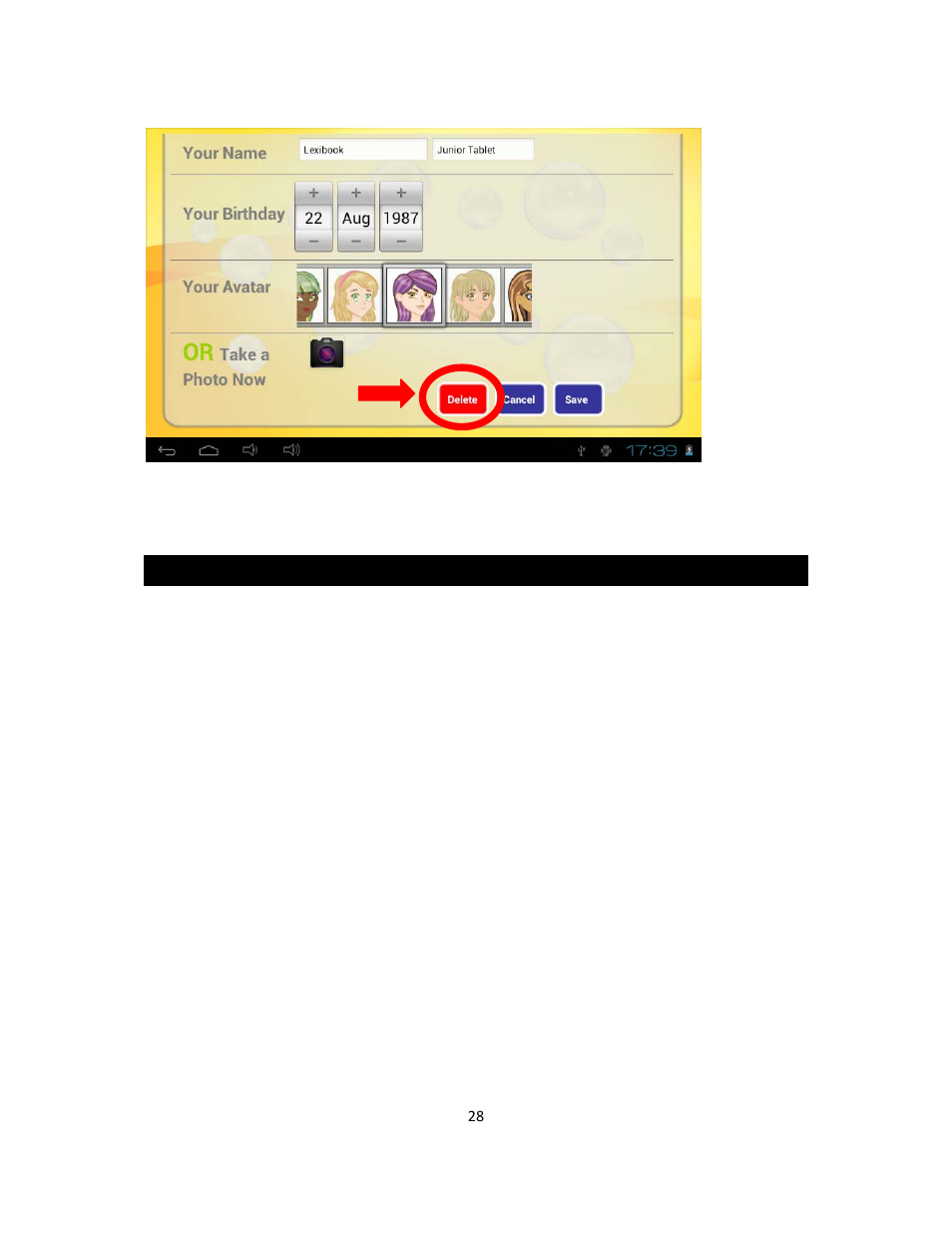 The applications of your lexibook® tablet | Lexibook MFC270EN User Manual | Page 28 / 55