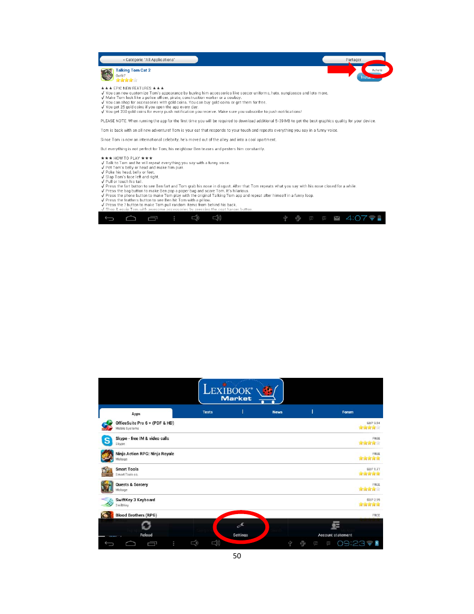 Lexibook MFC270EN User Manual | Page 50 / 55