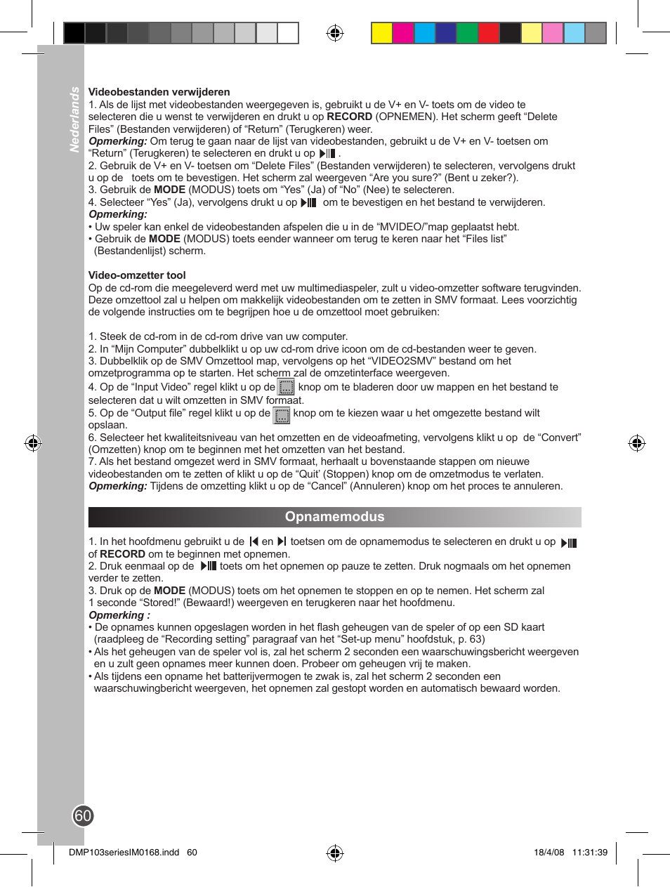 Lexibook DMP103SP User Manual | Page 60 / 66