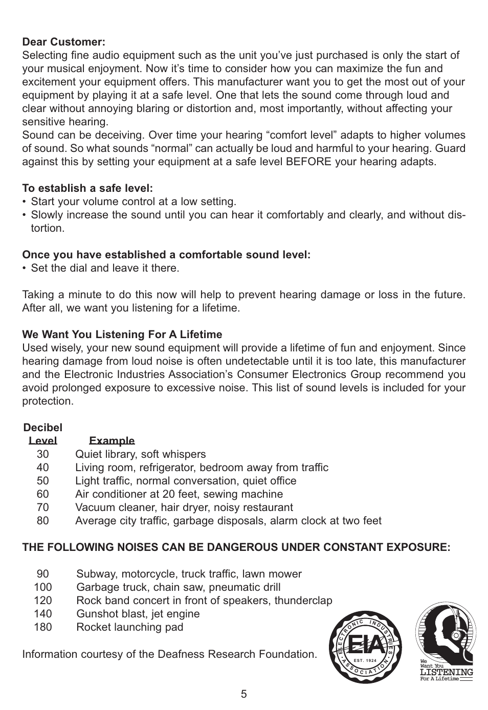 Listening | Lexibook RCD100DC User Manual | Page 5 / 18