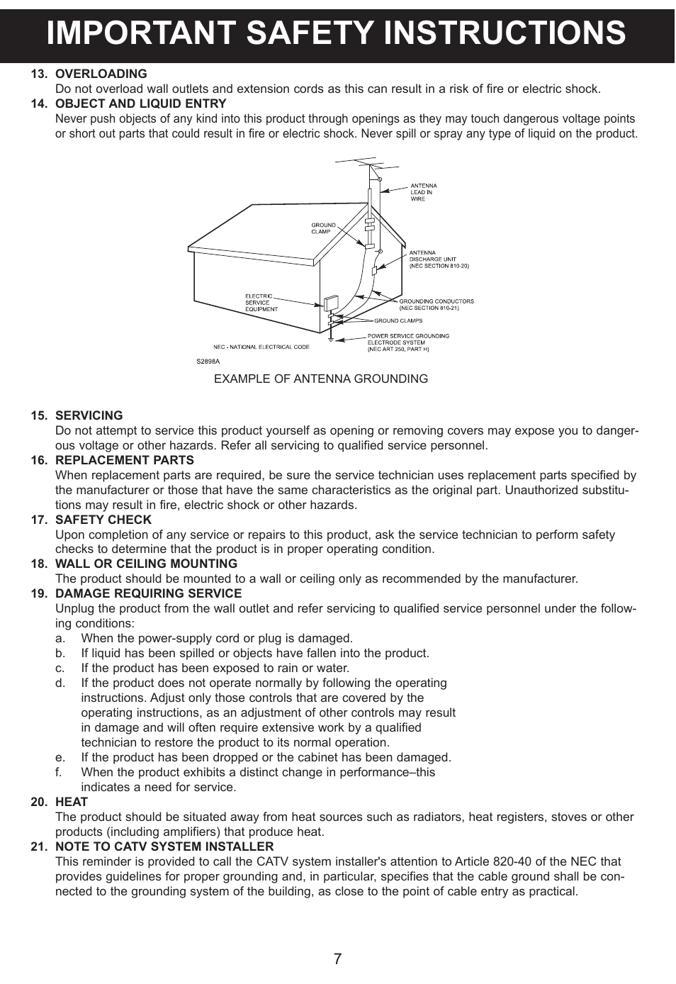 Important safety instructions | Lexibook RCD100DC User Manual | Page 7 / 18