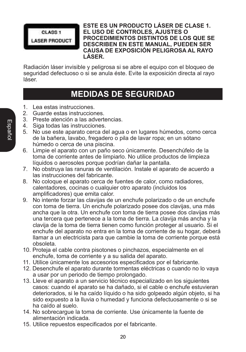 Medidas de seguridad | Lexibook RCD102TF User Manual | Page 20 / 60