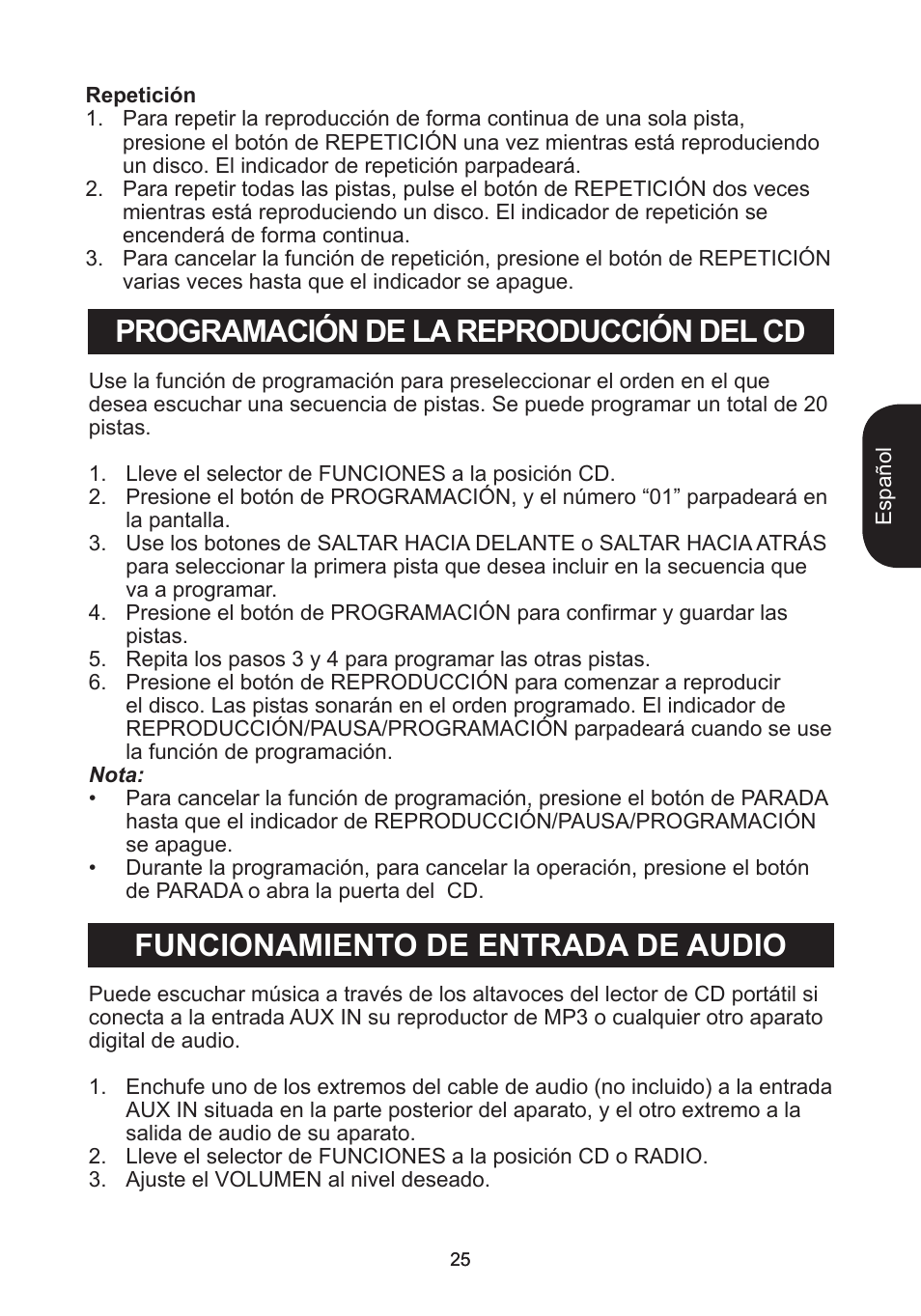 Lexibook RCD102TF User Manual | Page 25 / 60