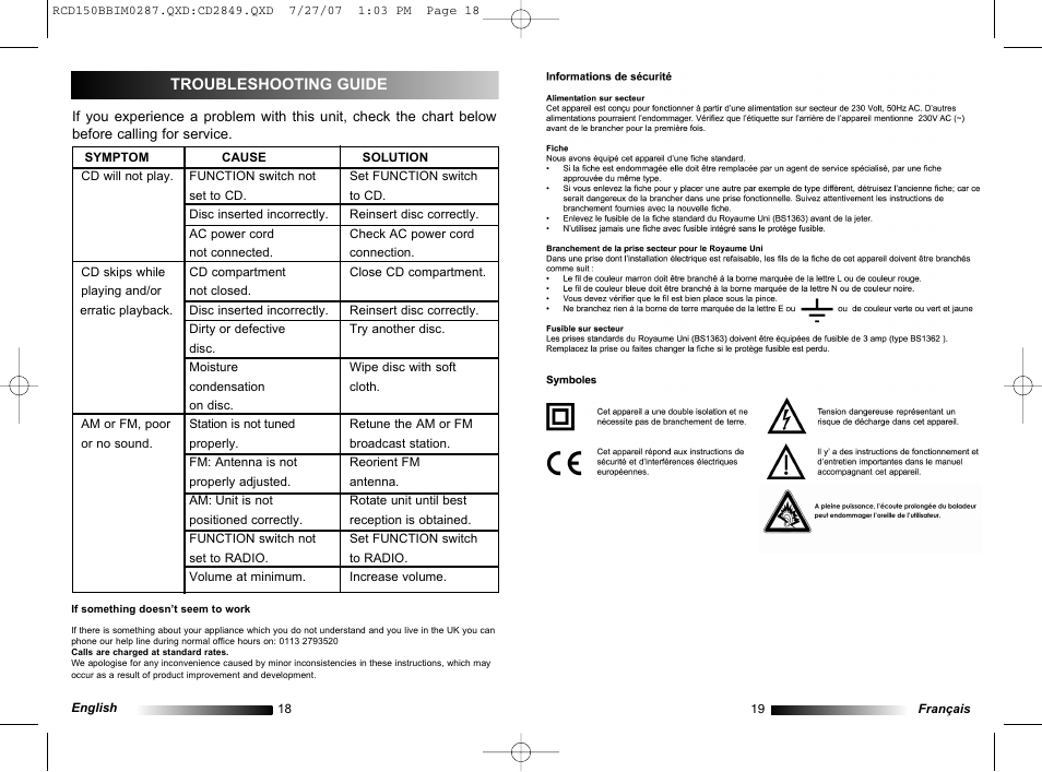 Lexibook RCD150BB User Manual | Page 10 / 62