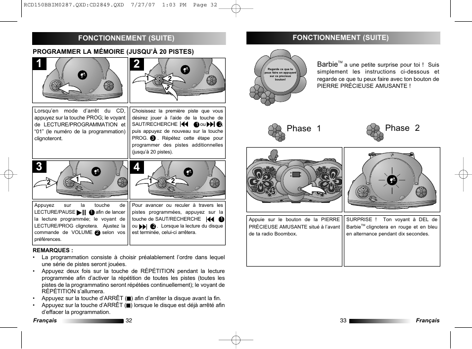 Phase 2, Phase 1 | Lexibook RCD150BB User Manual | Page 17 / 62