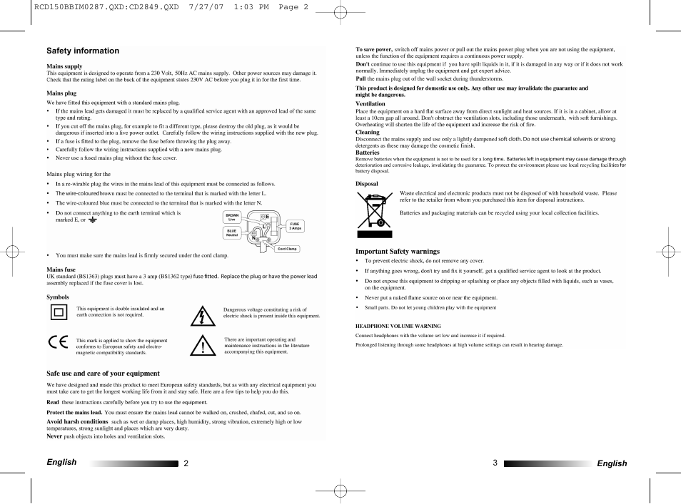 Lexibook RCD150BB User Manual | Page 2 / 62