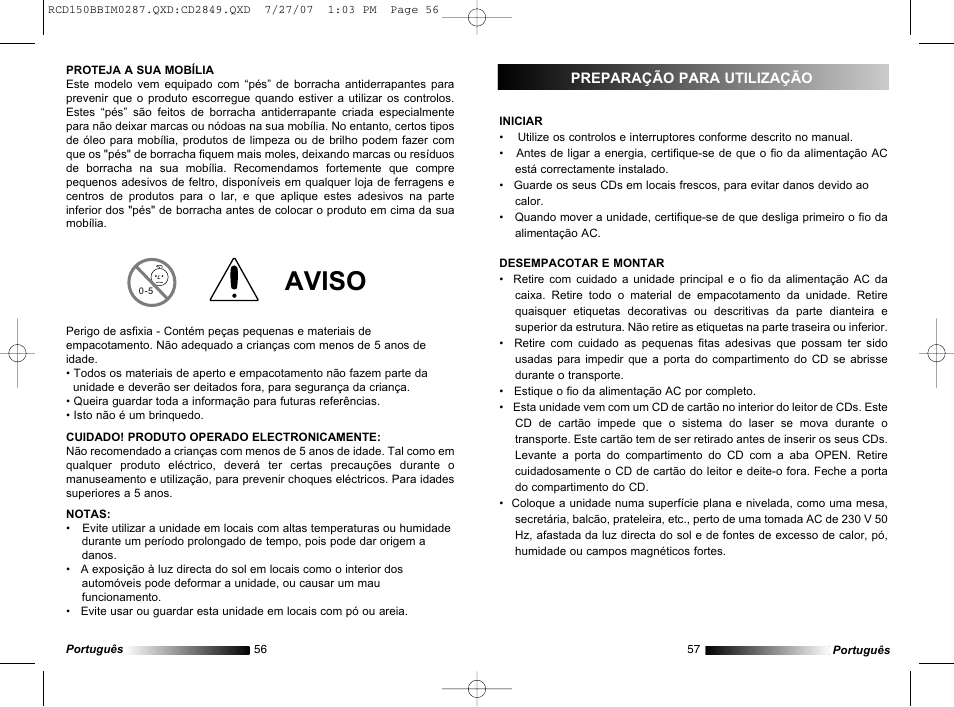 Aviso | Lexibook RCD150BB User Manual | Page 29 / 62