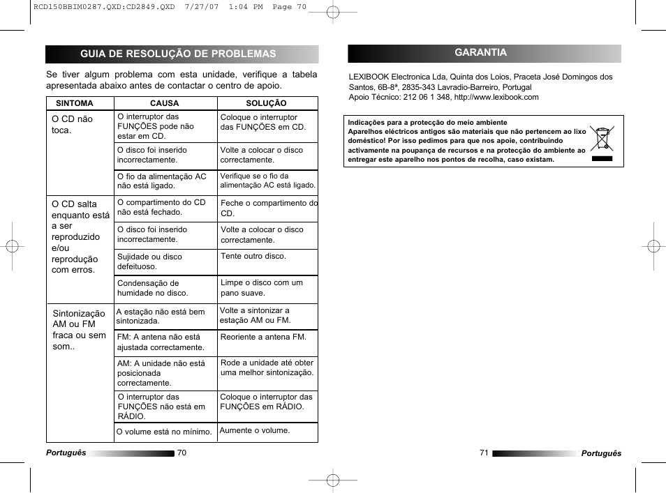 Lexibook RCD150BB User Manual | Page 36 / 62