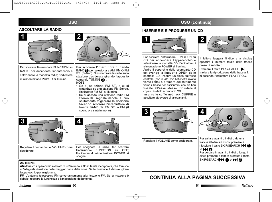 Continua alla pagina successiva | Lexibook RCD150BB User Manual | Page 41 / 62