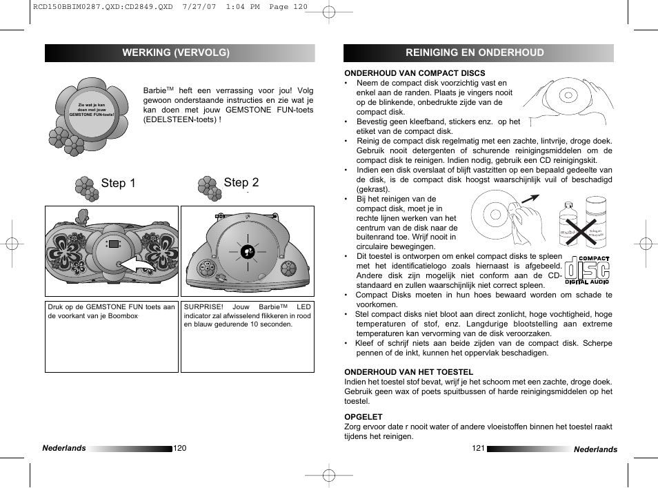 Step 2, Step 1 | Lexibook RCD150BB User Manual | Page 61 / 62
