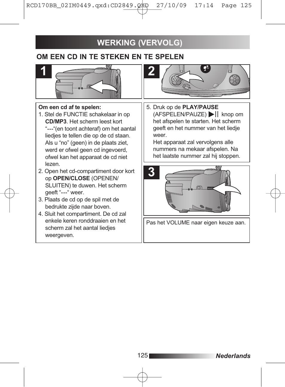 Werking (vervolg) | Lexibook RCD170BB User Manual | Page 125 / 134