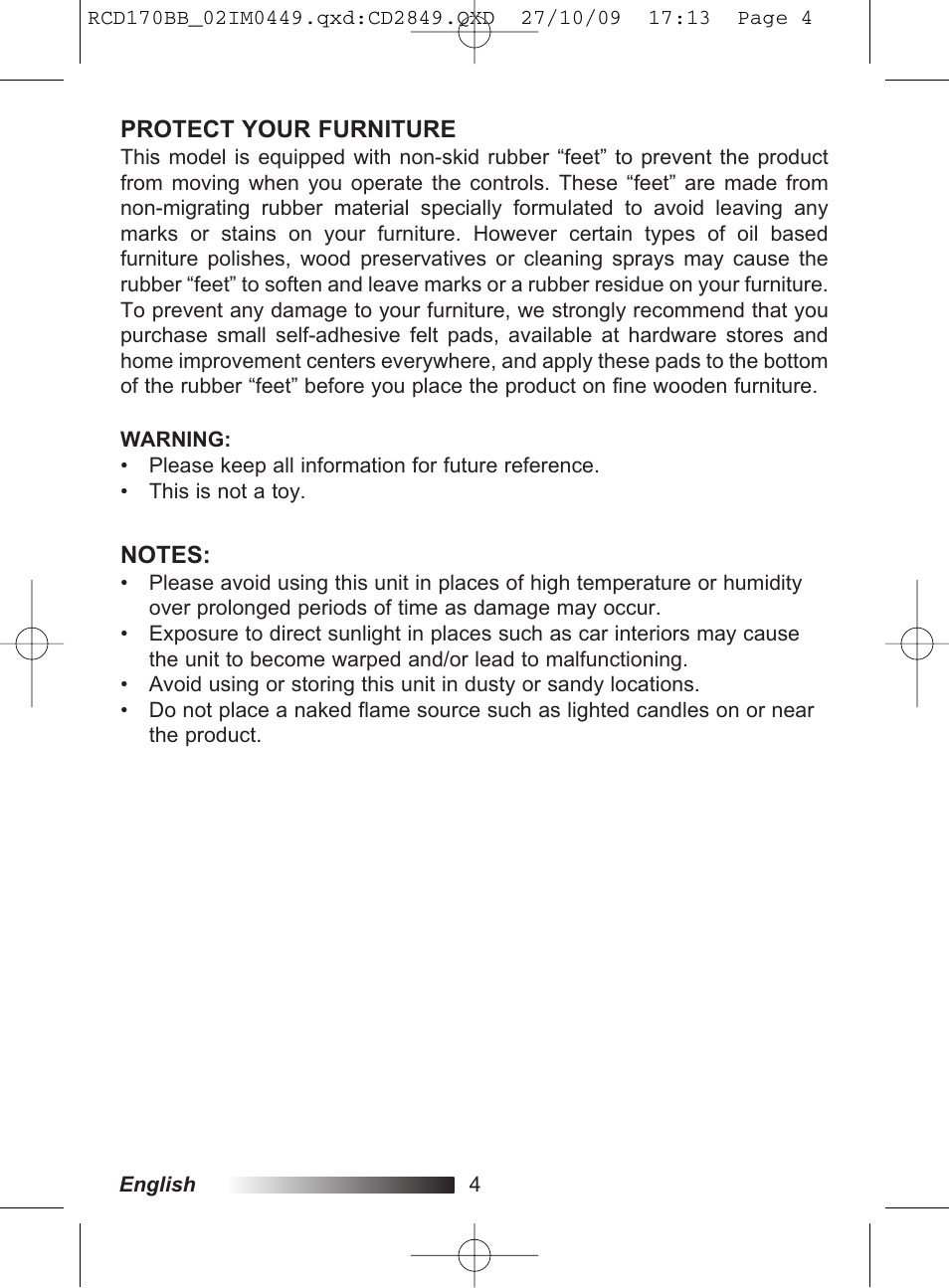 Lexibook RCD170BB User Manual | Page 4 / 134