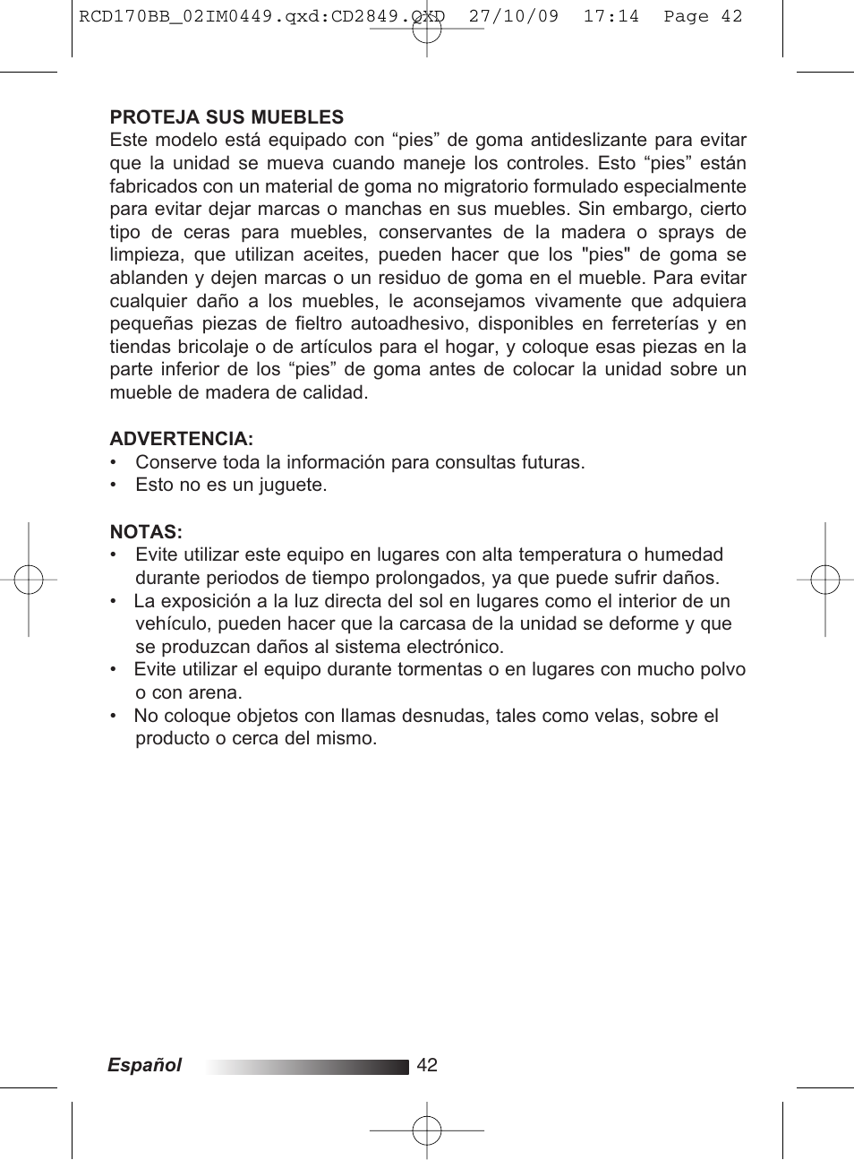 Lexibook RCD170BB User Manual | Page 42 / 134