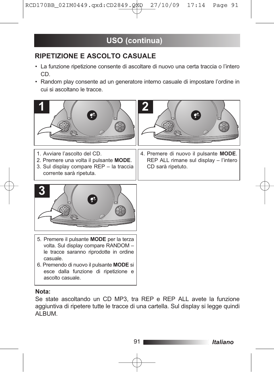 Uso (continua) | Lexibook RCD170BB User Manual | Page 91 / 134