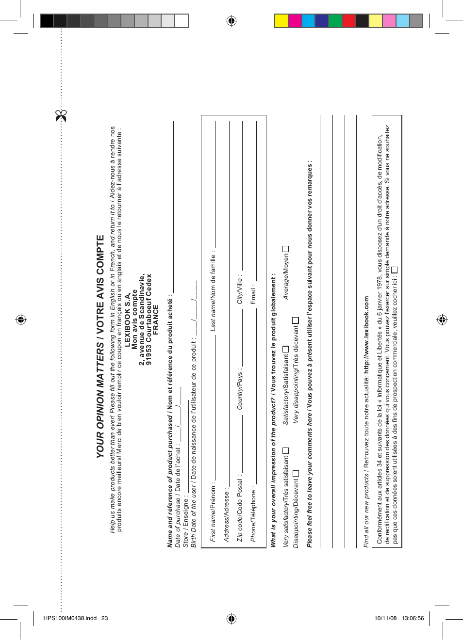 Lexibook HPS100 User Manual | Page 23 / 24