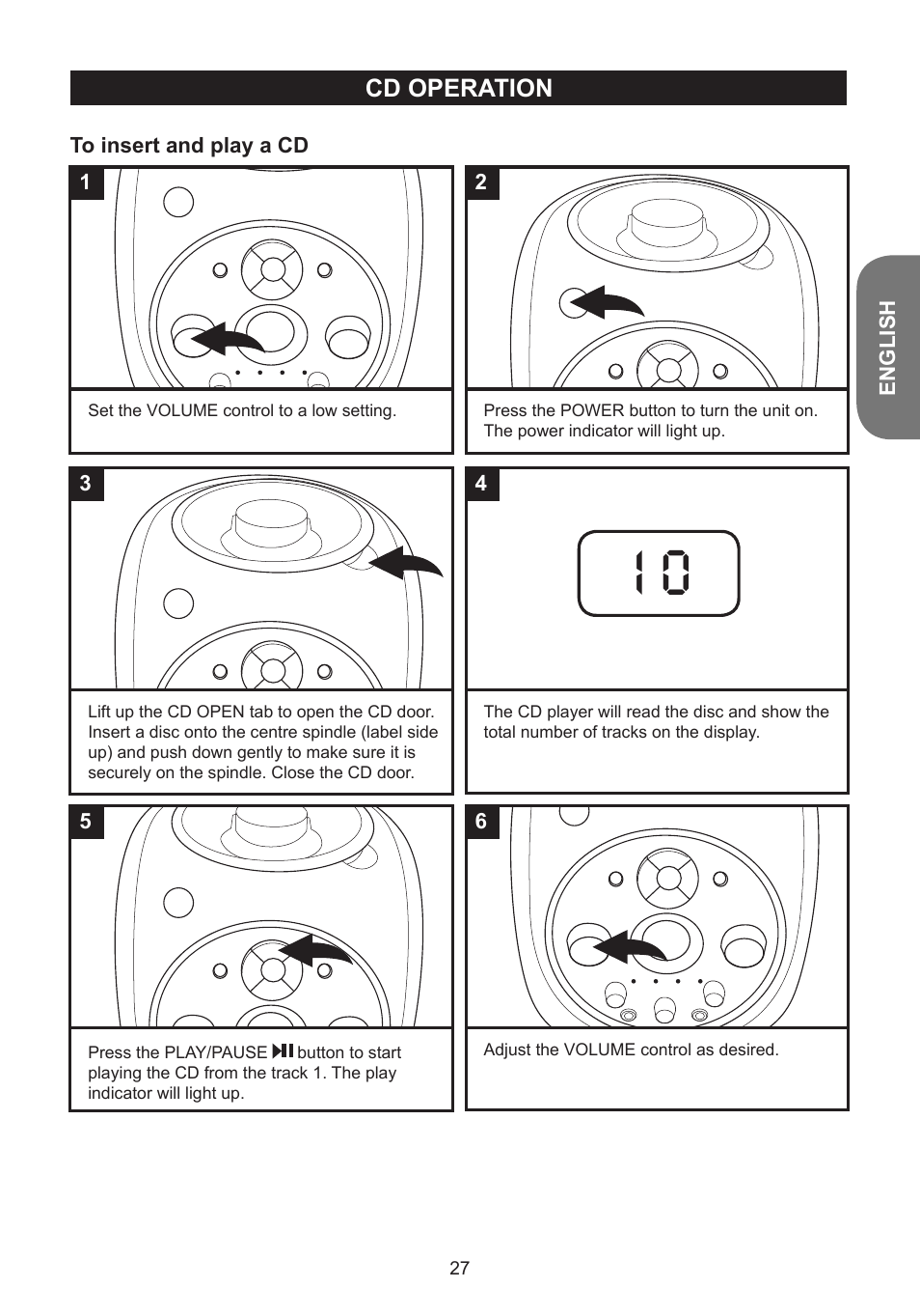 Cd operation | Lexibook K5000HM User Manual | Page 27 / 108