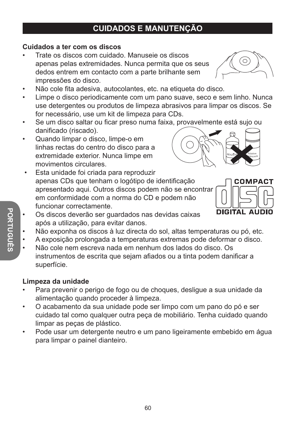 Cuidados e manutenção | Lexibook K5000HM User Manual | Page 60 / 108