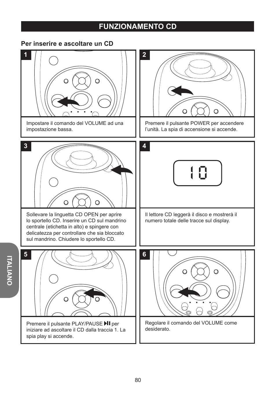 Funzionamento cd | Lexibook K5000HM User Manual | Page 80 / 108