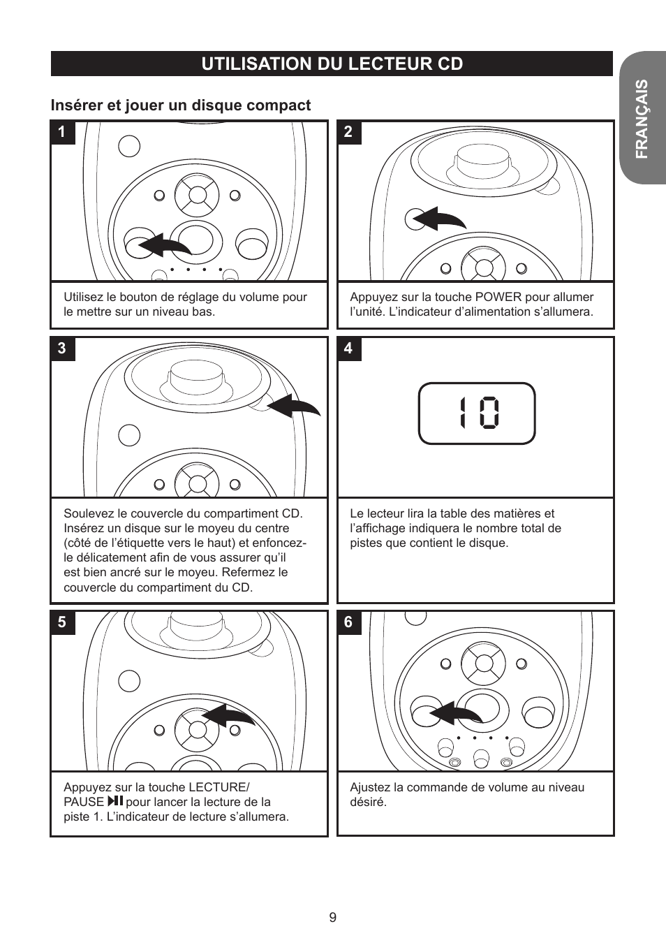 Utilisation du lecteur cd | Lexibook K5000HM User Manual | Page 9 / 108