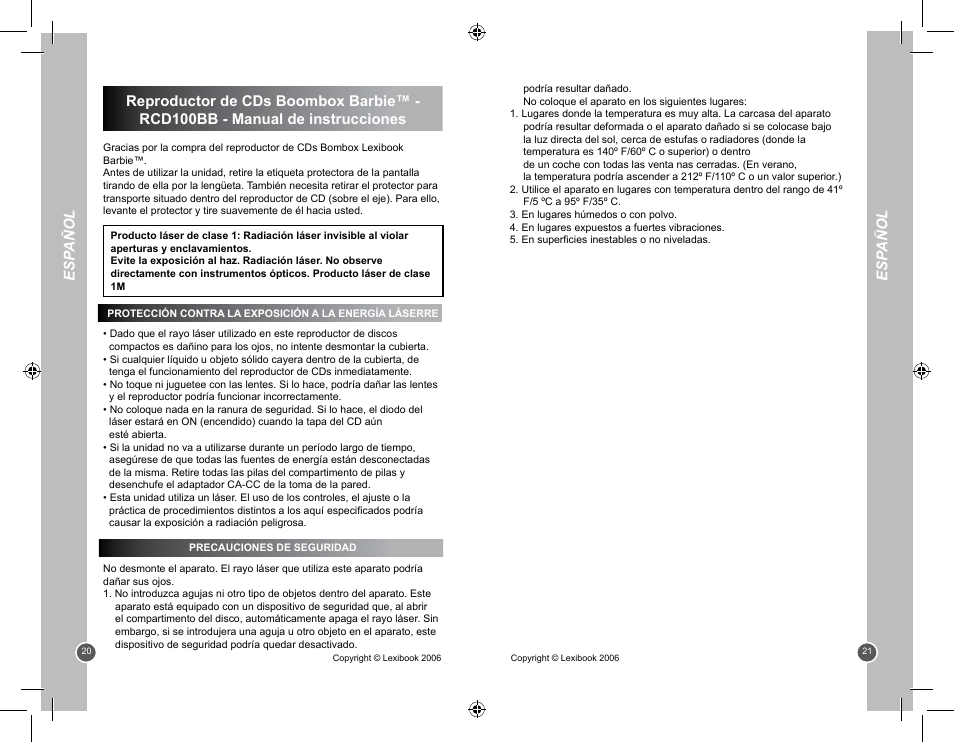 Lexibook RCD100BB User Manual | Page 11 / 32