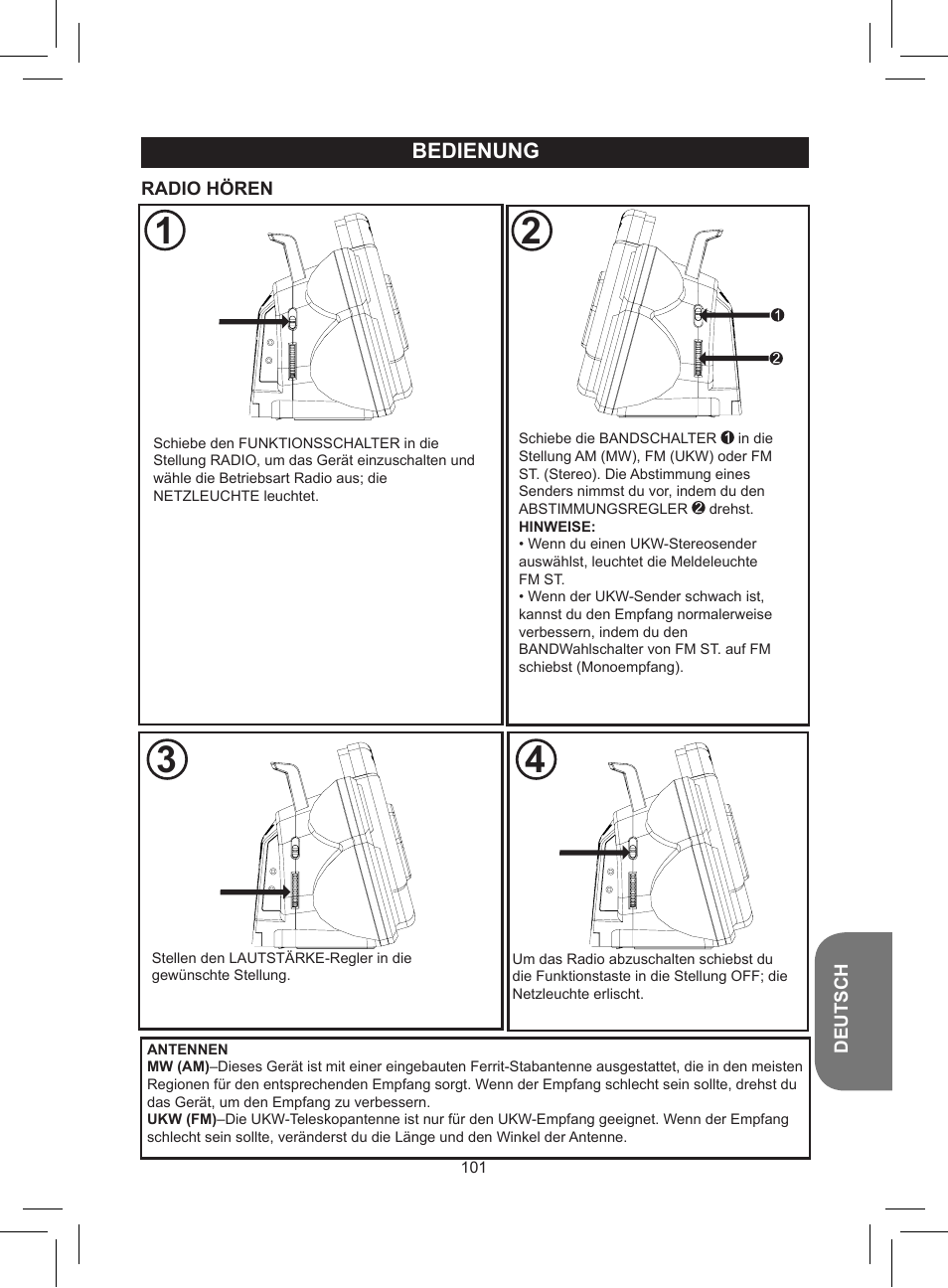 Bedienung | Lexibook RCD150FE User Manual | Page 101 / 130