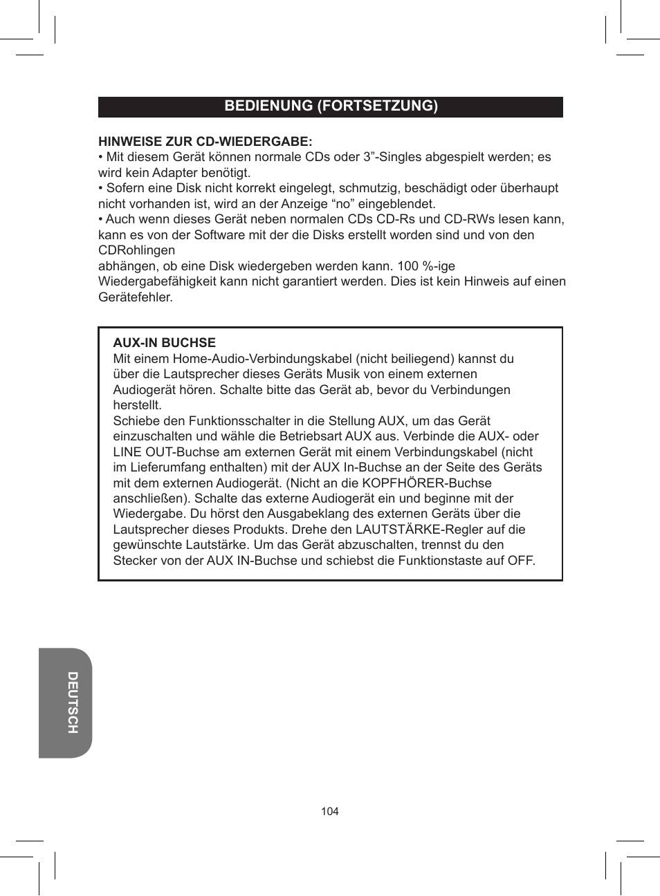 Lexibook RCD150FE User Manual | Page 104 / 130